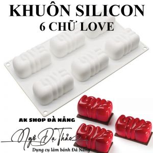 Khuôn silicon mousse 6 chữ LOVE