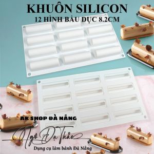 Khuôn silicon 12 hình bầu dục 8.2