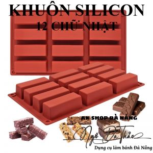 Khuôn silicon mousse 12 hình chữ nhật