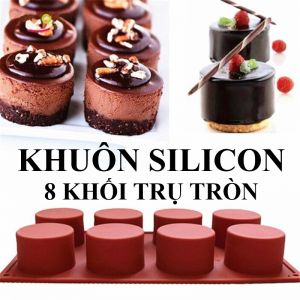Khuôn silicon mousse 8 hình trụ tròn