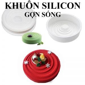 Khuôn silicon mousse tròn gợn sóng 22cm