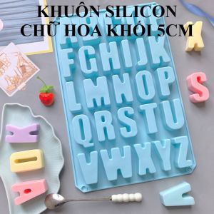 Khuôn silicon 26 chữ hoa khối cao 5.0cm