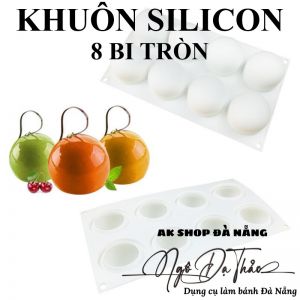 Khuôn silicon 8 bi tròn 6.7cm