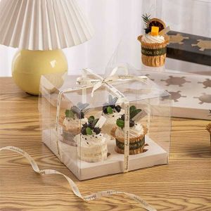 Hộp mica cupcake 4 bánh - Cao 10cm