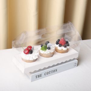 Hộp mica cupcake 3 bánh quai xách