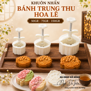 Bộ khuôn nhấn bánh trung thu 1 mặt HOA LÊ
