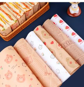 Set 100 tờ giấy gói sandwich 28*38
