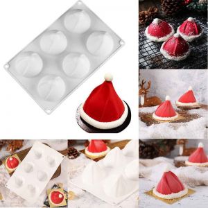 Khuôn silicon mousse 6 mũ Giáng Sinh