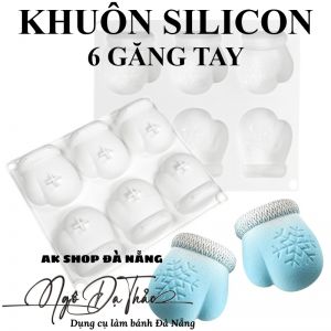 Khuôn silicon mousse 6 găng tay Giáng Sinh