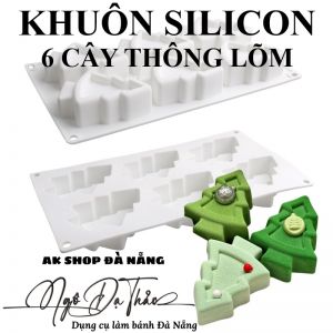 Khuôn silicon mousse 6 cây thông lõm Giáng Sinh