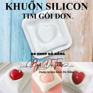 Khuôn silicon mousse tim gối đơn