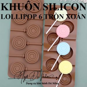 Khuôn silicon kẹo mút - 6 tròn xoắn