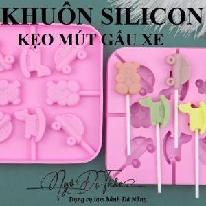 Khuôn silicon kẹo mút - 8 gấu xe