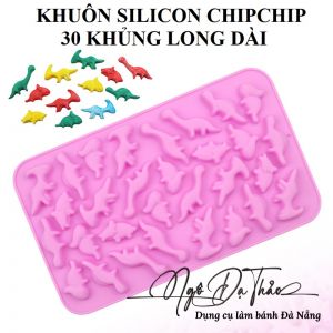 Khuôn silicon kẹo dẻo / chip chip - 30 khủng long dài