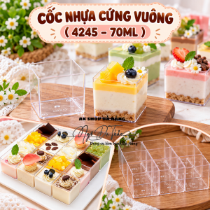 Cốc nhưa mica cứng VUÔNG MINI 4245
