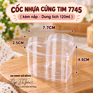Cốc nhựa mica cứng tim 7745 + nắp