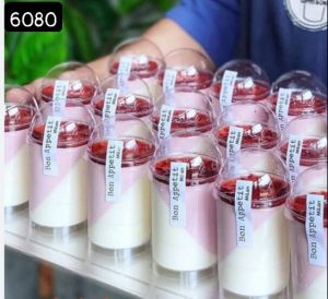 Cốc nhựa mica cứng trụ tròn 6080 + NẮP