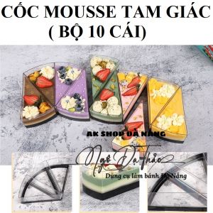 Set 10 cốc nhựa mica cứng tam giác CH48