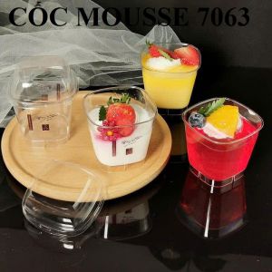 Cốc nhựa mica cứng trụ tròn bầu GD7063 + NẮP