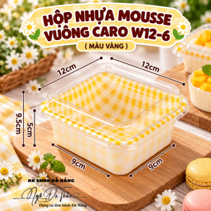 Hộp nhựa vuông caro W12-6 - Màu vàng