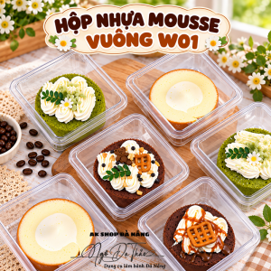 Set 100 hộp nhựa dẻo vuông nắp rời W01