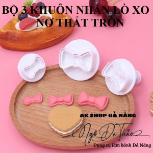 SET 3 KHUÔN NHẤN COOKIES NƠ THẮT TRÒN