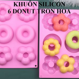 KHUÔN SILICON 6 DONUT TRÒN HOA