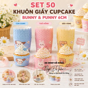 Set 50 khuôn giấy cupcake cứng 6cm - BUNNY&PUNNY