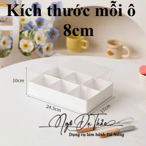 Hộp giấy + nắp mica 6 ô