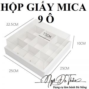 Hộp giấy + nắp mica 9 ô