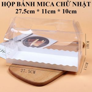 Hộp bánh mica chữ nhật 27.5*11*10