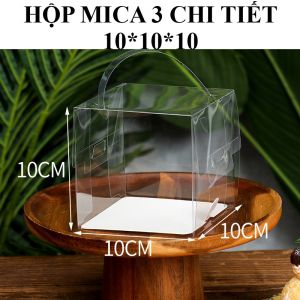 Hộp bánh mica 3 chi tiết 10*10*10