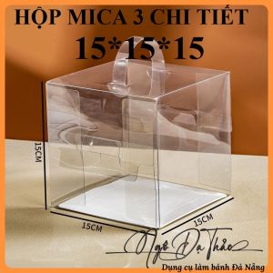 Hộp bánh mica 3 chi tiết 15*15*15