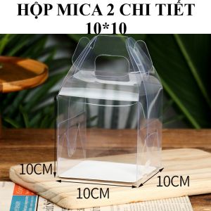 Hộp bánh mica 2 chi tiết 10*10*10