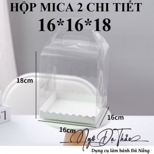 Hộp bánh mica 2 chi tiết 16*16*18