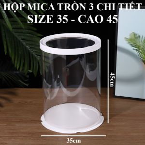 Hộp mica đựng bánh TRÒN size 35 - Cao 45cm