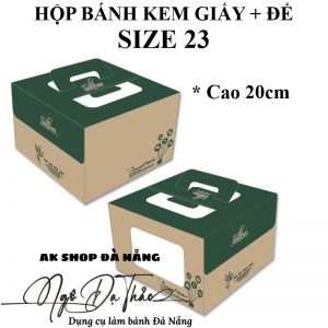 Hộp bánh kem giấy size 23 + đế