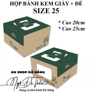 Hộp bánh kem giấy size 25 + đế