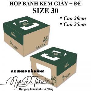 Hộp bánh kem giấy size 30 + đế