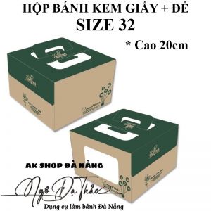 Hộp bánh kem giấy size 32 + đế
