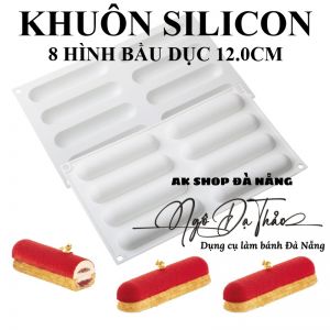 Khuôn silicon 8 hình bầu dục 12.0