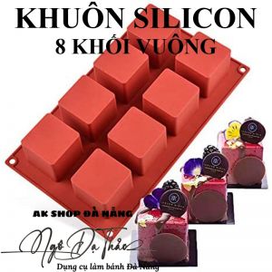 Khuôn silicon mousse 8 hình vuông