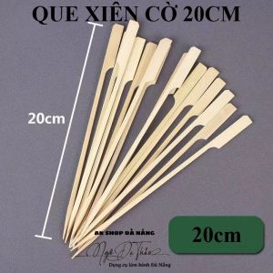 Set 100 que xiên tre decor - XIÊN CỜ 20CM