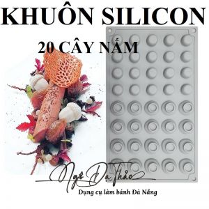 Khuôn silicon mousse 20 cây nấm
