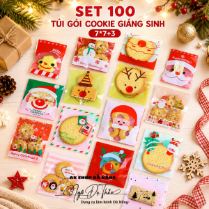 Set 100 túi gương đựng bánh kẹo 7*7+3 - GIÁNG SINH