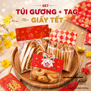 Set 10 túi gương cookie 9*23 +  tag TẾT