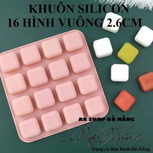 Khuôn silicon 16 hình vuông 2.6cm