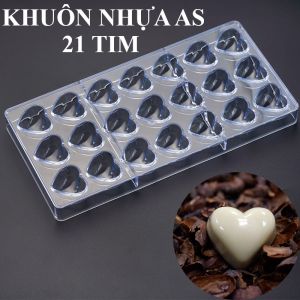 Khuôn nhựa socola bonbon AS - 21 Tim