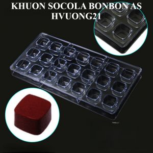 Khuôn nhựa socola bonbon AS - 21 Hình vuông