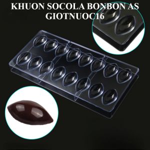 Khuôn nhựa socola bonbon AS - 16 Giọt nước